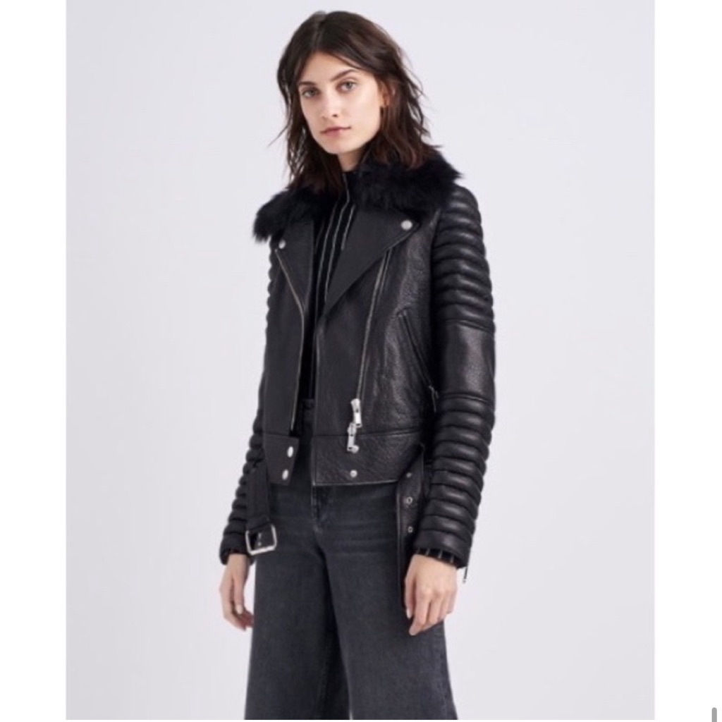 Nwt The Arrivals Rainier Iii Leather Moto Jacket Xl Motorcycle Lamb Real — image 6 of 8